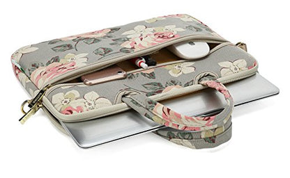 kayond White Rose Patten water resistant Laptop Shoulder Messenger Bag Case Sleeve for 15 Inch 15.6 Inch Laptop,Laptop Briefcase - color: White Rose, size: 15-15.6 Inch