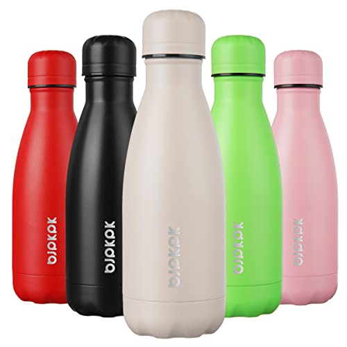 BJPKPK 12oz Small Water Bottle Stainless Steel Insulated Water Bottle for Travel,Apricot - color: Apricot, size: 12 Ounces