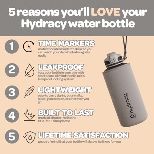 Hydracy 2L Large Water Bottle, 100% BPA Free Tritan Plastic, Leakproof, Zero Condensation, Motivational Timeline, Safe, Non-Toxic, Durable, Smart Design - color: Silver Grey, size: 64 Ounces