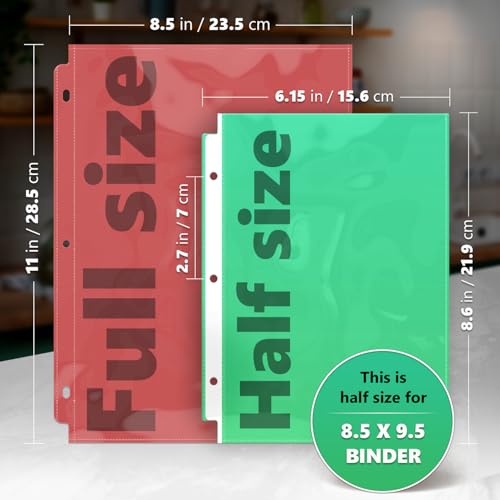 Half Letter 8.5x5.5’’ Pack of 25 Heavy Duty Page Sleeve Protectors for Mini 3-Ring Binders, Top Loading Crystal Clear & Archival Safe Refill Sheets, Acid-Free & Reinforced Holes - size: Mini 1 Pocket (5.5x8.5"), style: 25 Pack