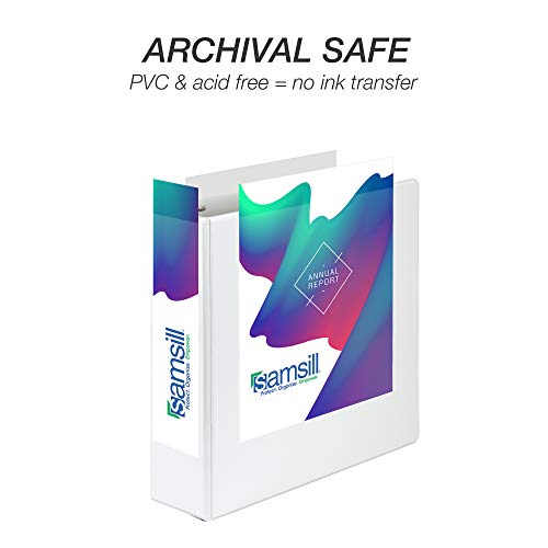 Samsill Durable 3 inch 3 Ring Binder, D Ring Binder, 100% Recycled Chipboard, White - color: White, size: 1 Pack, style: 3 Inch