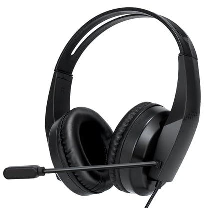 Wired Headset with Mic for Laptop – Computer Headset for Kids Teens Adults with Noise Canceling Microphone & Volume Control – 3.5mm Stereo Headphones with Mute for Home Office Class