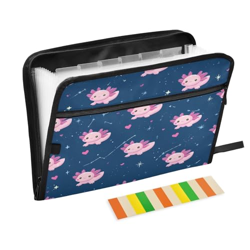 Salamander 13 Pocket File Organizer Expanding File Folder with Front Pouch Portable Business File Storage Document Organizer Folder with Zipper - color: Salamander
