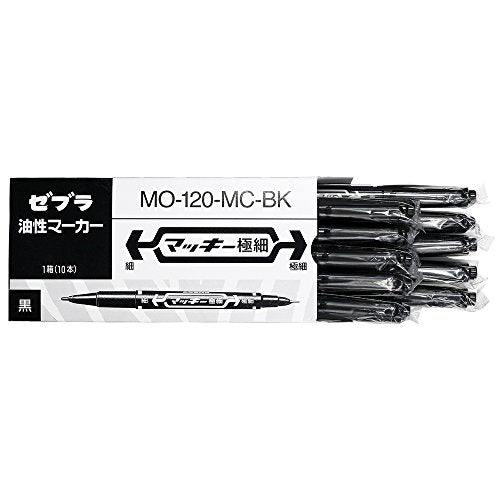 Zebra permanent marker McKee extra fine B-MO-120-MC-BK Black 10 pieces
