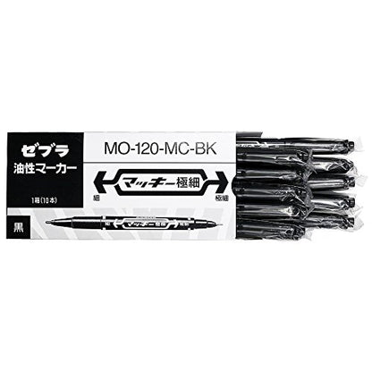 Zebra permanent marker McKee extra fine B-MO-120-MC-BK Black 10 pieces