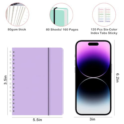 PAIKIUU 3.5 x 5.5in Spiral Notebooks College Ruled, Mini Spiral Notebook, Waterproof (Blue) - size: 3.5 x 5.5in, style: Style 4