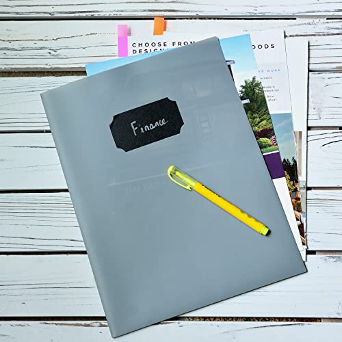 Youngever 6 Pack Heavy Duty Plastic Two Pocket Folders, Heavy Duty Plastic 2 Pocket Folder (Grey) - color: Grey