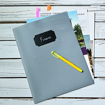 Youngever 6 Pack Heavy Duty Plastic Two Pocket Folders, Heavy Duty Plastic 2 Pocket Folder (Grey) - color: Grey