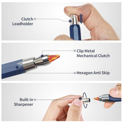 5.6MM Mechanical Pencil Lead Refills - Rainbow, Graphite - Soft, Medium, Hard - Clutch Pencil Refills - 5 PCs - color: Rainbow 5.6mm Refills - 5 pcs