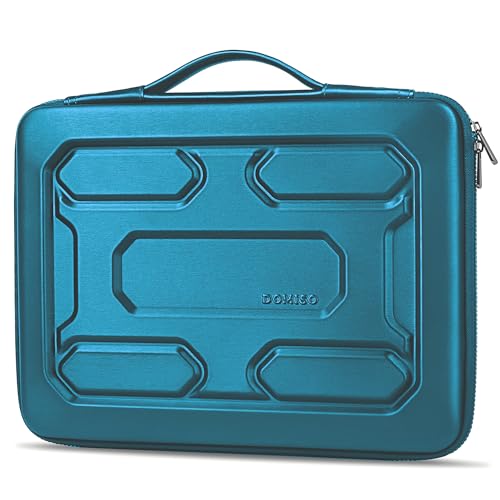 DOMISO 14 inch Laptop Sleeve with Handle Shockproof Computer Bag Waterproof EVA Protective Carrying Case for 14" ThinkPad E480/Yoga 920/13.5" Microsoft Surface Book/HP Pavilion 14 Stream 14, Teal - color: Teal, size: 14 inch