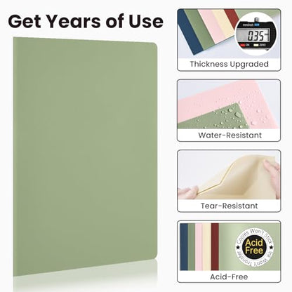 Sooez 6Pack Folders with Pockets, Pocket Folders with Extra Labels, Plastic Folders with Pockets, 2 Pocket Folders Bulk, Heavy Duty File Folders, School Folders Business Folder Office Filing Supplies - color: Retro Colors