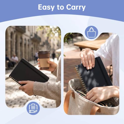 Watersay 30 Pcs Small Spiral Notebooks A6 with Straps, Multicolor 5" x 7" Pocket Notebooks Mini Lined Journals 50 Sheets for Back to School Supplies Students Rewards Office Gifts (Black) - color: Black