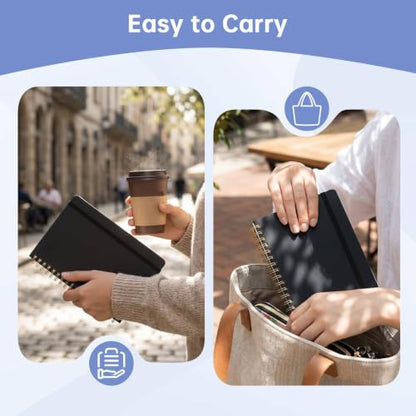 Watersay 30 Pcs Small Spiral Notebooks A6 with Straps, Multicolor 5" x 7" Pocket Notebooks Mini Lined Journals 50 Sheets for Back to School Supplies Students Rewards Office Gifts (Black) - color: Black