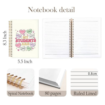 Pink Teacher Notebook, Teacher Appreciation Gifts Journal For Women, Cute Motivational Floral Teach Love Inspire Notebooks, 5.5x8.3 Inch - color: Cute