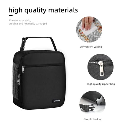Lovoeo Lunch box Lunch bag for men women Insulated Lunchbox Lunch bags for Work Picnic Travel (Black) - color: Black