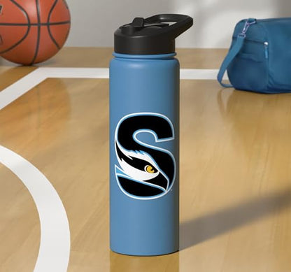 Stockton University Ospreys S Mark Stainless Steel Insulated Water Bottle - color: Light Blue