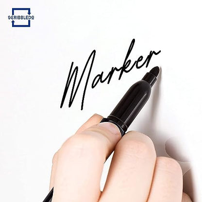 Scribbledo 36-Pack Black Fine Tip Dry Erase Markers with Eraser Cap | Low-Odor Whiteboard Markers for Office, Workplace & Professional Use - style: 36 Pack