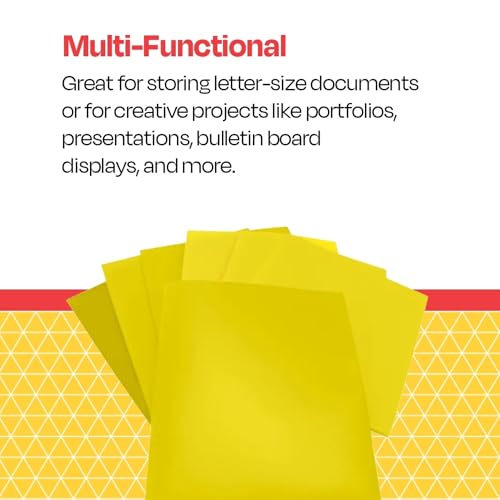 School Smart 2-Pocket Poly Folders, Yellow, Pack of 25 - color: Yellow, style: No Fasteners