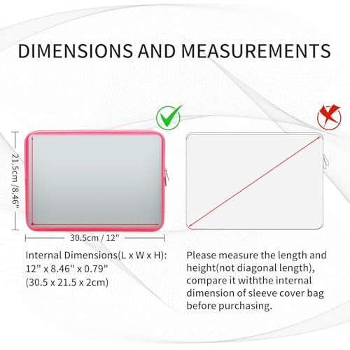RAINYEAR 11-11.6 Inch Laptop Sleeve Case Soft Lining Padded Protective Cover Compatible with MacBook Neo A18 11.6" MacBook Air for 11" Notebook Computer (Bright Pink, Upgraded Version) - color: Bright Pink(upgraded Version), size: 11"-11.6"