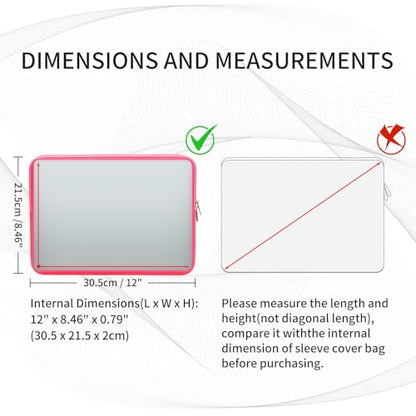 RAINYEAR 11-11.6 Inch Laptop Sleeve Case Soft Lining Padded Protective Cover Compatible with MacBook Neo A18 11.6" MacBook Air for 11" Notebook Computer (Bright Pink, Upgraded Version) - color: Bright Pink(upgraded Version), size: 11"-11.6"