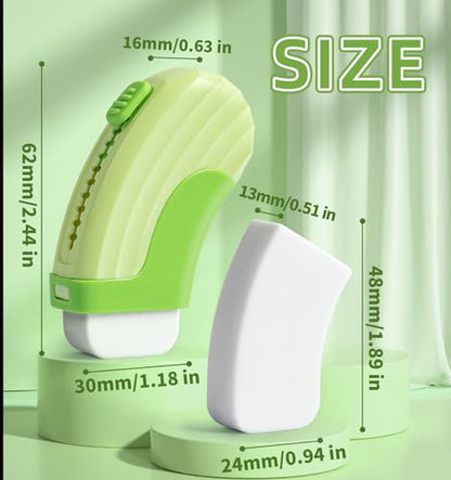 4+1 Pack Rubber Erasers Sliding Retractable Eraser, Large White Erasers for School Office Art Drawing Pencil Eraser for Kids- Green - color: Green