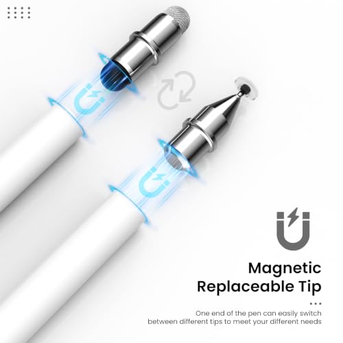 Stylus Pen for Touchscreen, 3-in-1 Magnet Stylus for Nintendo Switch, High Sensitivity Universal Stylus Pen for Nintendo Switch/iPad/iPhone/Android Tablets/Samsung Touch Devices (Black/White) - color: Black/White