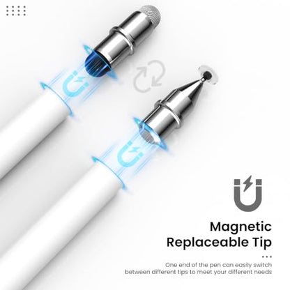 Stylus Pen for Touchscreen, 3-in-1 Magnet Stylus for Nintendo Switch, High Sensitivity Universal Stylus Pen for Nintendo Switch/iPad/iPhone/Android Tablets/Samsung Touch Devices (Black/White) - color: Black/White