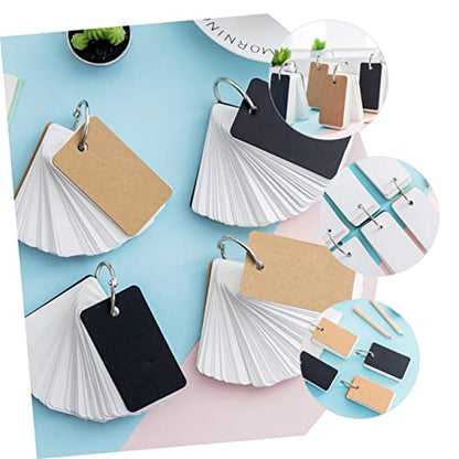 8pcs Blank Flash Cards Binder Rings Loose-Leaf Study Cards for DIY Projects and Creative Learning