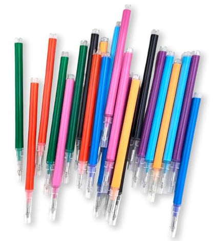 32-Pack 0.7 mm Erasable Gel Ink Pen Refills Compatible with Most Gel Pens, Smooth Writing Retractable Fine Point Pen Refill in 8 Assorted Colors