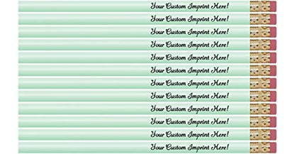 Express Pencils™ Personalized Pencils Round Custom Imprinted with your Name - Text - Logo - Message- 12 pkg - Personalization - Great Gift Ideas (Pastel Green) - color: Pastel Green