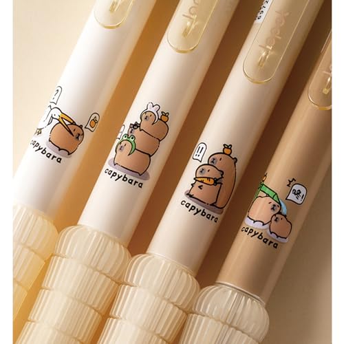 MOZXIRZ 4 Pcs Mechanical Pencils 0.5mm Cute Capybara Mechanical Pencil Kawaii Cartoon Pencils School Pencil for Students Women (4Pcs Capybara) - color: 4Pcs Capybara