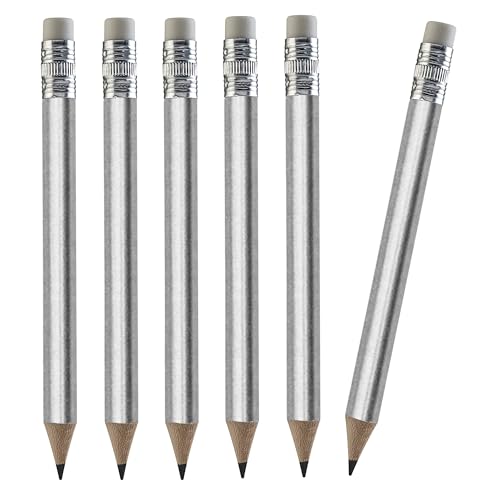 TH Golf Wood-Cased #2 Mini Pencils With Eraser, Pre-sharpened, HB Lead Bulk Box, 200 Count (Silver) - color: Silver