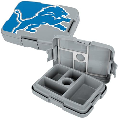 FOCO NFL Unisex-Adult Officially Licensed 2-Tone Big Logo Team Color Football Leak Proof 5 Compartment Bento Lunch Box - Detroit Lions - color: Detroit Lions