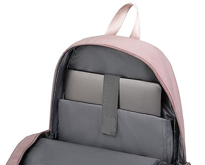 Acmebon Girl Roomy Fashion Laptop Backpack Set Casual Daypack Set for Women Purple - color: Purple