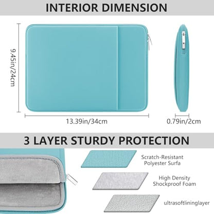 14 Inch Laptop Sleeve Shockproof Padded Carrying Case Computer Protective Cover Bag with Pocket Compatible with 14 Inch Acer ASUS HP Dell Chromebook Thinkpad Notebook, Blue - color: Blue, size: 14"
