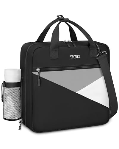 Ytonet Zipper Binder Bag, 2 Inch 3 Ring Binder with Zipper Fit 14 Inch Laptop, 500 Sheets Capacity Zippered Binders with Shoulder Strap & Removable O-Ring Pad for Middle School Students, Black & Grey - color: 2 In-grey