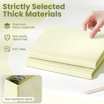 SUNEE 3 Ring Binder, 1/2 Inch D Ring, Clear View PVC-Free (Fit 8.5x11 Inches), Green, 1 Pack - color: Yellow, size: 0.5 Inch, style: 1 Pack