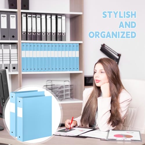 Henoyso 36 Pcs Light Blue 1.5 Inch 3 Ring Plastic Binder Bulk, 1 1/2 Inch Soft Flexible Binders Three Round Rings Fit 8.5x11 Papers for School Office Home File Organization Supplies - color: Light Blue
