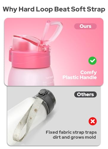 Opard Zip 32oz Plastic Water Bottle Dishwasher Safe, Leakproof Flip-Top Lid, BPA Free Tritan, Wide Mouth Reusable Sports Water Bottle for Gym Hiking Commuting Outdoor Travel and School - color: Sakura Pink, style: 32 Ounces