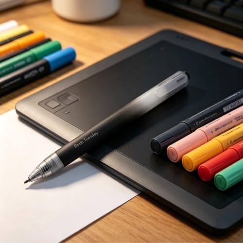 Fengtaiyuan Retractable Gel Pens, 0.5mm Bullet Point Fast Drying Black Ink, Frosted Gradient Triangular Ergonomic Barrel Writing Pens for School Exam Office Note Taking [Pack of 18] - color: BlackFRT01P18