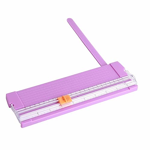 Paper Cutter Efficient Light Duty Mini Folding Trimmer Clear Scale for Scrapbook Supplies Craft Paper Trimmer for Cardstock, 5 Color Options (Purple) - color: Purple
