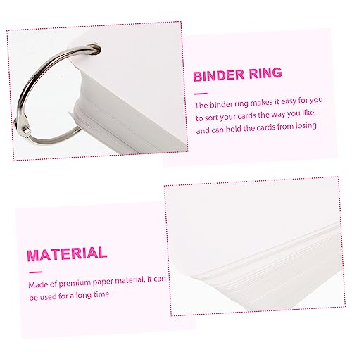 Holibanna 1 Set Blank Flash Cards with Binder Rings Pre Hole Punched Notecards for Studying Multipurpose Cards for Projects and Lightweight for Easy Carrying - size: 9.8X9.8X0.01CM