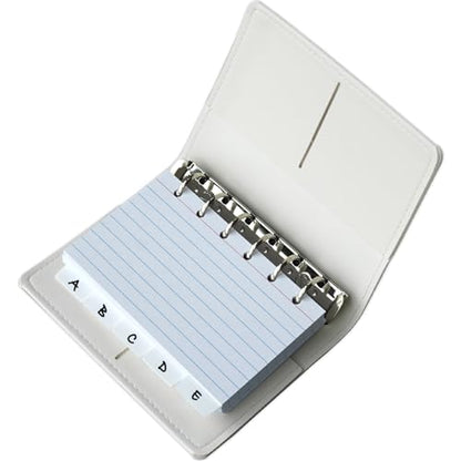3x5 Lined Index Cards with Ring Binder Holder and Dividers, 100 Note Cards, White - color: White