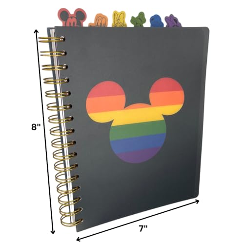 Disney Pride Spiral Tab Journal Diary Notebook, Mickey Mouse Rainbow Pride Journal - style: Disney Pride