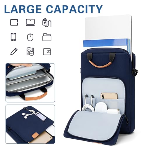Laptop Sleeve Bag for 16 Inch MacBook Pro/Max M1 M2 M3 M4 M5 15 Inch MacBook Pro/Air M2 M3 M4 M5, Waterproof Protective Lightweight Laptop Computer Cover Bag, Navy Blue - color: Navy Blue, size: 15-16 Inch
