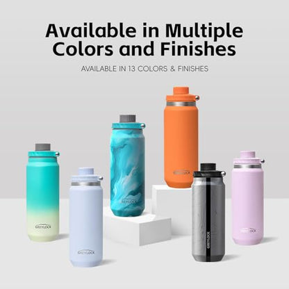 Greylock 20 oz Insulated Water Bottle with Straw Lid, Reusable Stainless Steel Sports Water Bottles with Foldable Handle, Leak Proof, Double-Wall Vacuum Insulation, 24 Hours Cold (Mapmaker's Muse) - color: Mapmaker's Muse, size: 20 Ounces