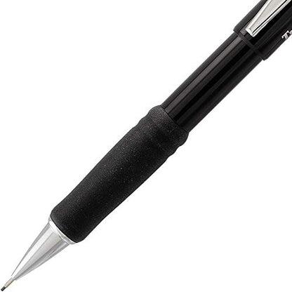 Pentel Mechanical Pencil 0.7 mm Twist Erase III, Twist Up Eraser, Pre-Loaded Super Hi-Polymer HB Lead, Black Barrel, 3-Pack (0.7)