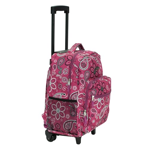 Rockland Double Handle 17" Rolling Backpack, Bandana - color: Bandana, size: One Size