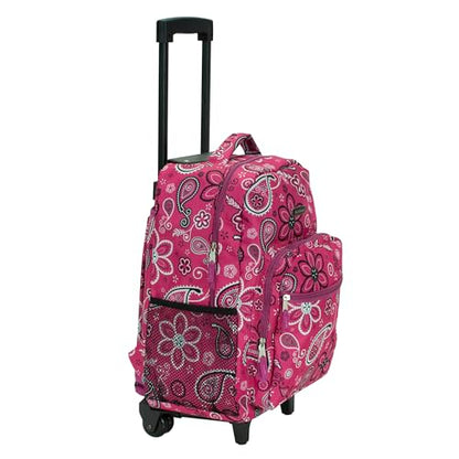 Rockland Double Handle 17" Rolling Backpack, Bandana - color: Bandana, size: One Size