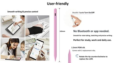 Stylus Pen for Samsung Galaxy Tab A11/A11+/A9/A9+/A8/A7 Lite, Magnetic Capacitive Pen with Fast Charging & 8H Long Battery, Universal for iPad iPhone Android Touch Screens, Red - color: Red
